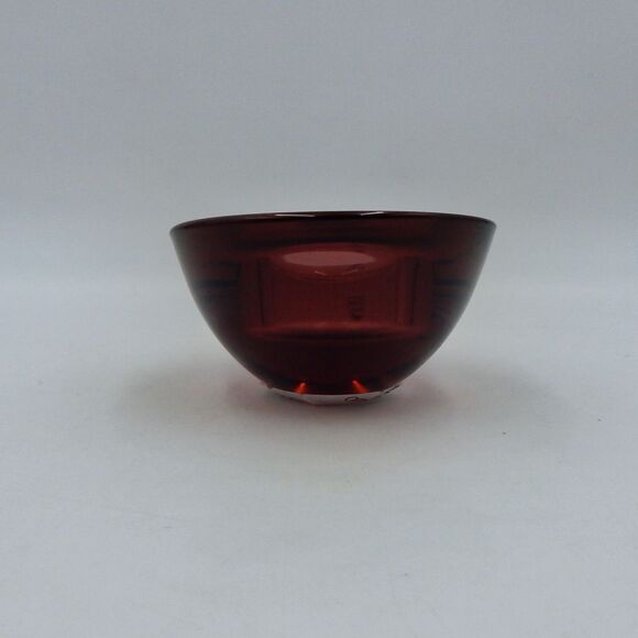 Orrefors Sweden Nordic Light Cranberry Crystal Glass Tealight Lena Bergstrom - Picture 3 of 8